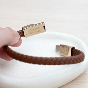 Personalised Men's Secret Message Usb Cable Bracelet, 5 of 12