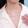 Sterling Silver Crescent Moon And Star Cz Charm Necklace, thumbnail 4 of 11