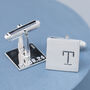 Sterling Silver Initial Cufflinks. Personalised Graduation Cufflinks, thumbnail 9 of 12