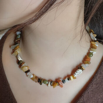 Autumn Elegance Gemstone And Pearl Necklace, 4 of 5