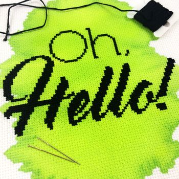 'Oh, Hello!' Modern Cross Stitch Mini Kit, 2 of 4