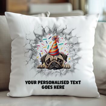 Personalised Pug Birthday Break Through, 5 of 8