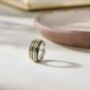 Oxidised Sterling Silver Fidget Spinner Ring With Golden Bands, thumbnail 4 of 7