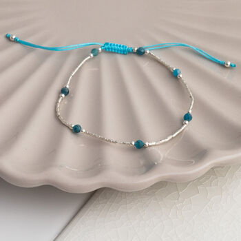Sterling Silver Delicate Gemstone Friendship Bracelet, 3 of 12