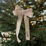 Personalised Velvet Bow Ribbon Tree Decoration, thumbnail 2 of 2