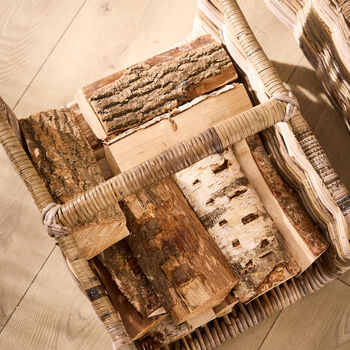 Open Ended Wicker Log Cradle Basket, 4 of 4