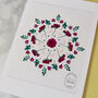 Birth Flower Mandala Personalised Print, Unframed, thumbnail 5 of 12