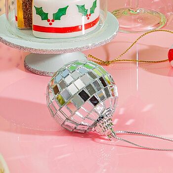 Set Of Six Mini Disco Ball Baubles, 3 of 4