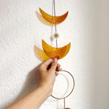 Amber Glass Moon Phase Garland • Wall Decor, 3 of 4