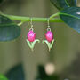 Tulip Pink Flower Drop Earrings, thumbnail 1 of 2