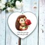 Personalised Cute Rose Animal Hedgehog Decoration, thumbnail 1 of 2