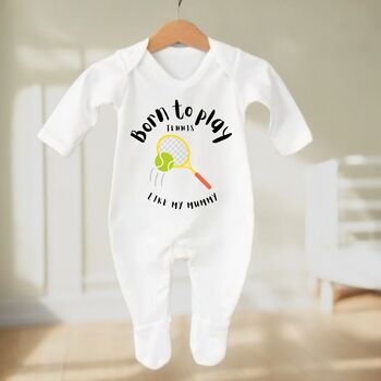 Born To Play Tennis Like Mummy Baby Body Suit, 3 of 6
