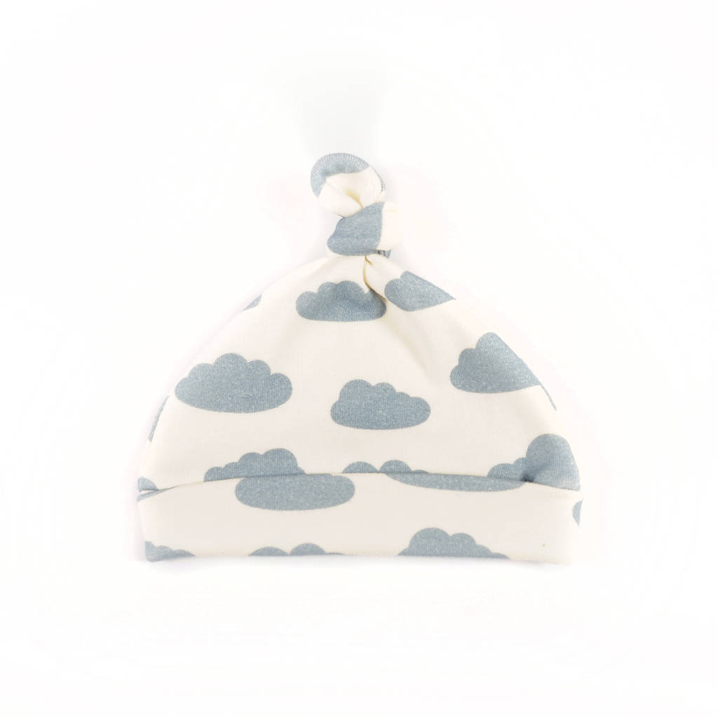 Unisex White / Blue Cloud Hat By LoveKeepCreate