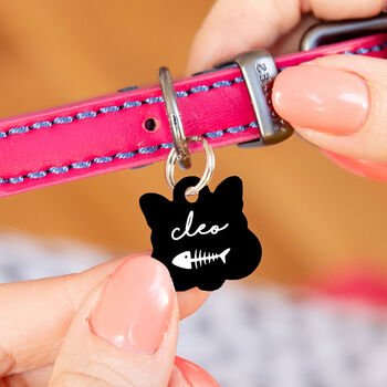 Personalised Cat Face Paw Print Cat ID Tag, 4 of 12