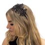 Black Vintage Inspired Side Headpiece, thumbnail 1 of 5