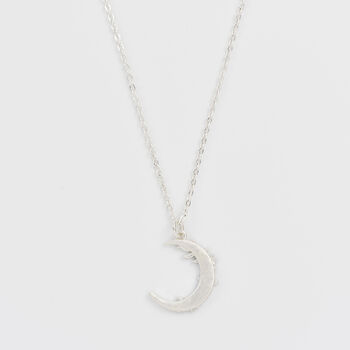 Silver Nightshade Moon Pendant Necklace, 4 of 8