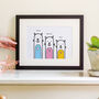 Family Cats Print Personalised, thumbnail 3 of 8
