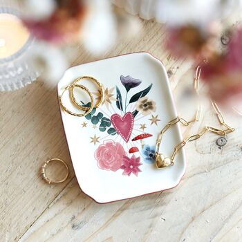 Floral Heart Trinket Dish, 3 of 3