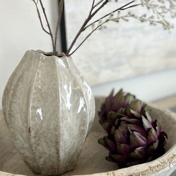 Abstract Fluted Taupe Vase Lizzy, 4 of 7