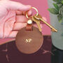 Personalised Leather Circle Keyring Gift For Her Home, thumbnail 1 of 6