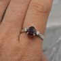 Red Garnet, Cz Sterling Silver Ring: January Birthstone, Handmade Stacking Ring, UK Size L, thumbnail 3 of 9