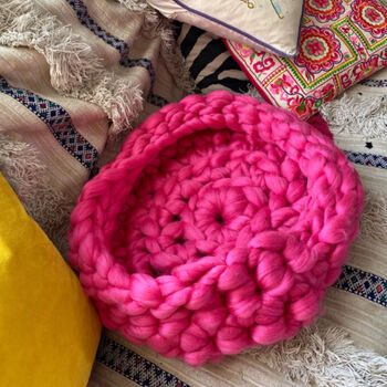 Handmade Crochet Cat Basket, 3 of 7