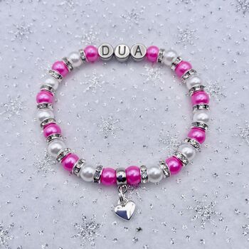 Personalised Heart Charm Bracelet Star Of The Week Bracelet, 10 of 10