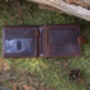 Personalised Brown Leather Wallet Trifold Rfid, thumbnail 7 of 11