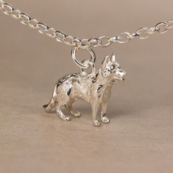 Personalised 3D Alsatian Silver Chain Bracelet, 2 of 10