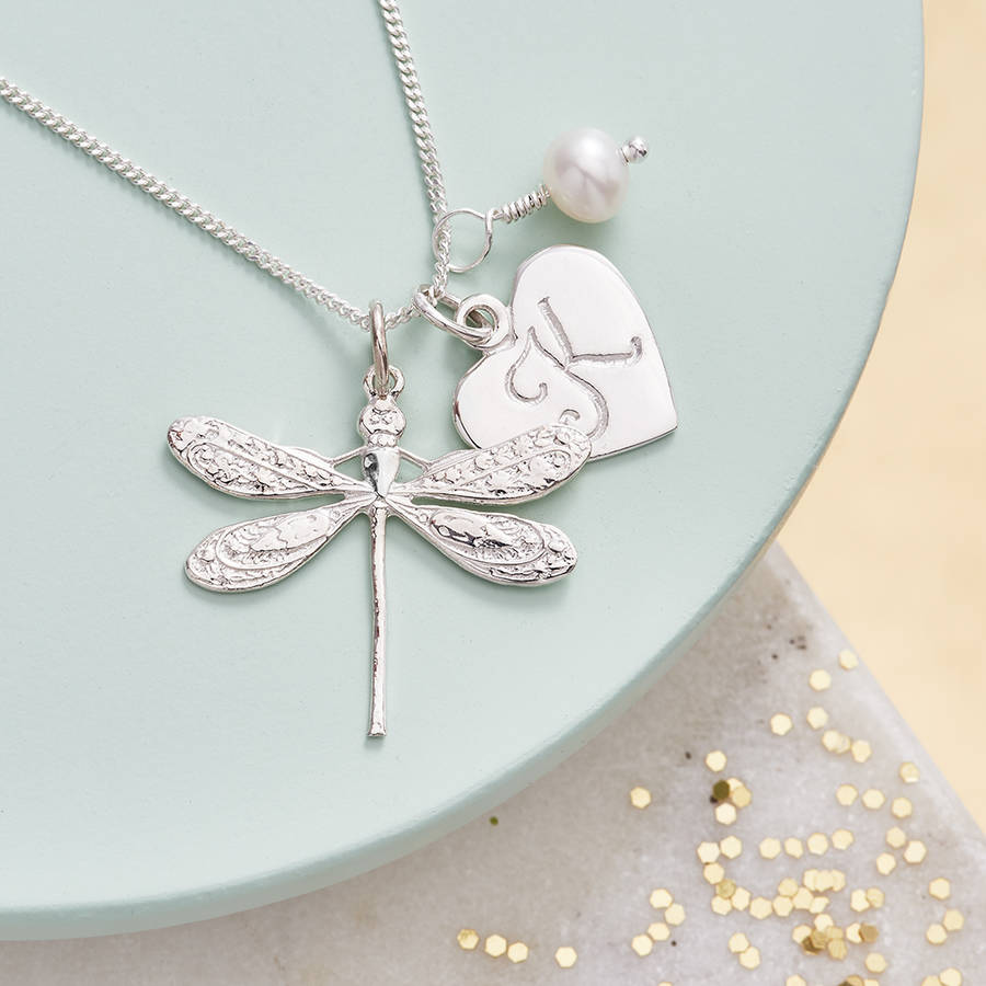 Dragonfly Necklace Personalised With 