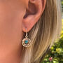 Infinity Universe Turquoise Silver Earrings, thumbnail 3 of 12