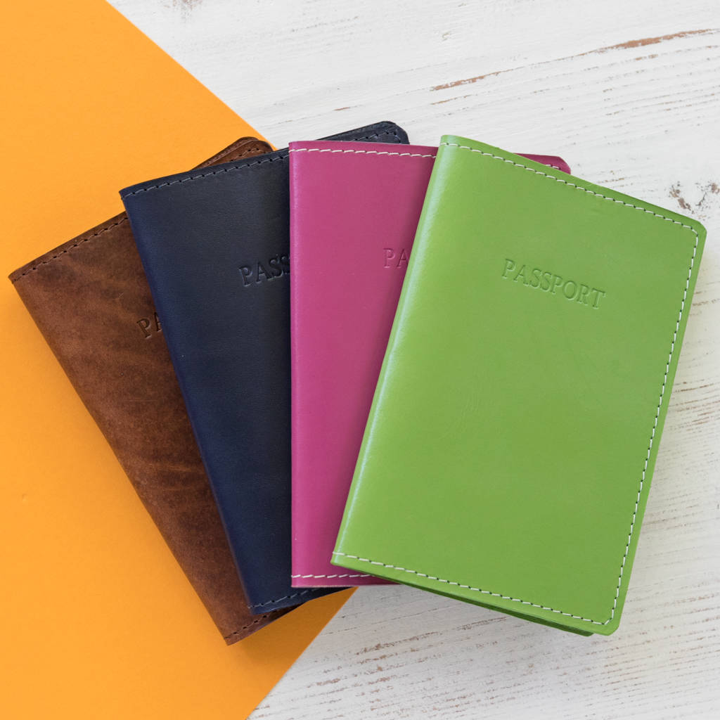 personalised leather passport case by williams handmade