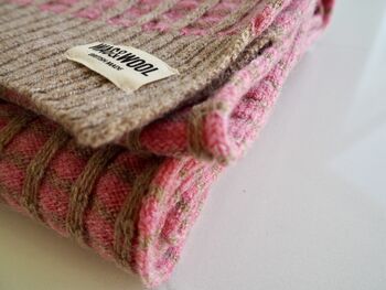 Paddy 100% Lambswool Pink Scarf, 4 of 6