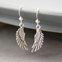 Sterling Silver Angel Wing Drop Earrings, thumbnail 1 of 9