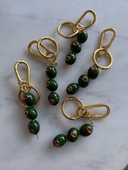 Trio Of Olives Bag Charm, 2 of 2