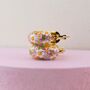 Botanical Wildflower 18ct Gold Plated Huggie Hoop Earrings, thumbnail 4 of 5