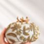 Arar | White And Gold Floral Embroidered Bridal Clutch, thumbnail 3 of 10