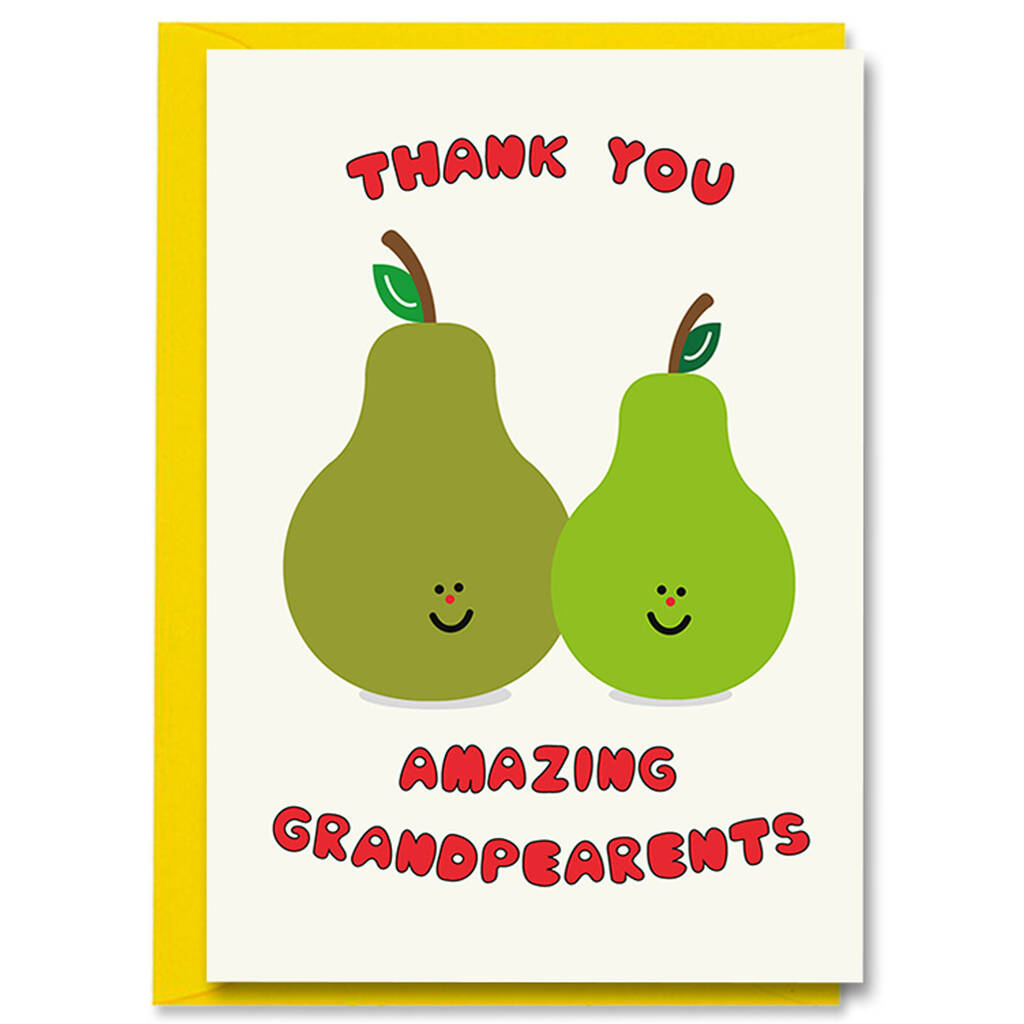 Amazing Grandparents Pear Pun Thank You Card, 1 of 2