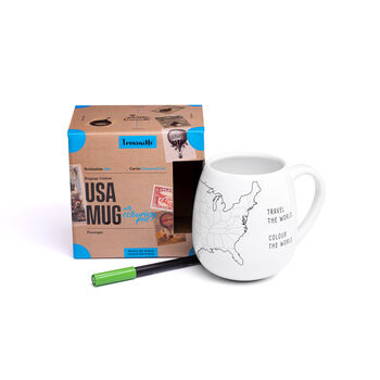 USA Map Colour In Mug With Ceramic Colouring Pen, 2 of 8
