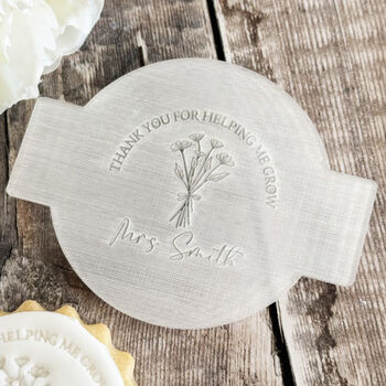Personalised Teacher Thank You Cupcake Icing Stamp, 4 of 6