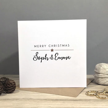 Personalised Merry Christmas Couple Foiled Card, 3 of 5