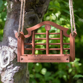 Personalised Wooden Garden Swing Bird Feeder, 3 of 7