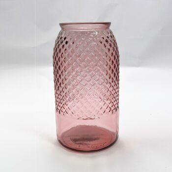 Recycled Glass Vase | 28cm 'Diamond' | Five Colours, 3 of 4