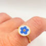 Forget Me Not Flower Ring White Circle 10mm, thumbnail 2 of 11