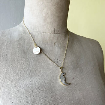 Man In The Moon Mother Of Pearl Shell Necklace, 5 of 9