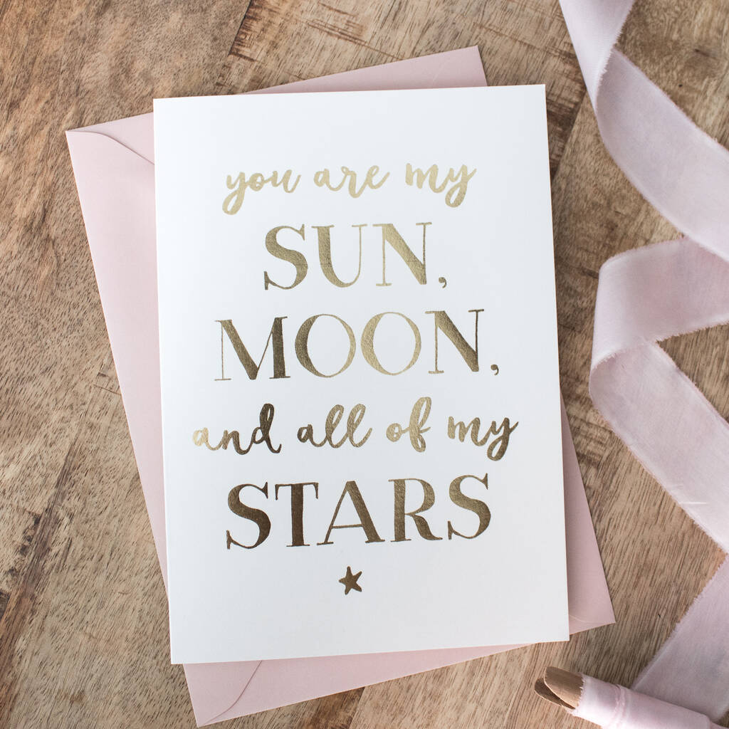 Foil 'You Are My Moon' Valentines Day Card, 1 of 2