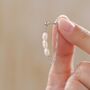 Sterling Silver Genuine Oval Pearl And Chain Earrings, thumbnail 6 of 12