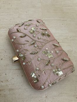 Pink Pearl Handcrafted Clutch Bag, 4 of 5