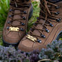 Personalised Solid Brass Hiking Boot Shoe Tags, thumbnail 1 of 12