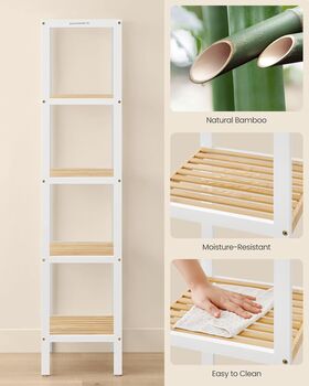 Five Tier Bamboo Storage Shelf Unit, 4 of 7